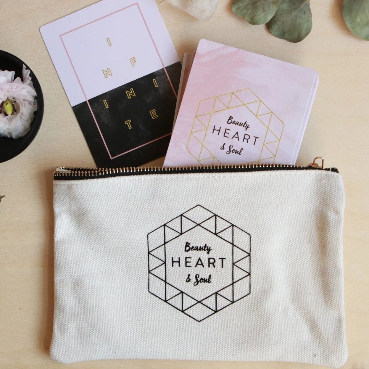 BEAUTY HEART + SOUL CANVAS BAG